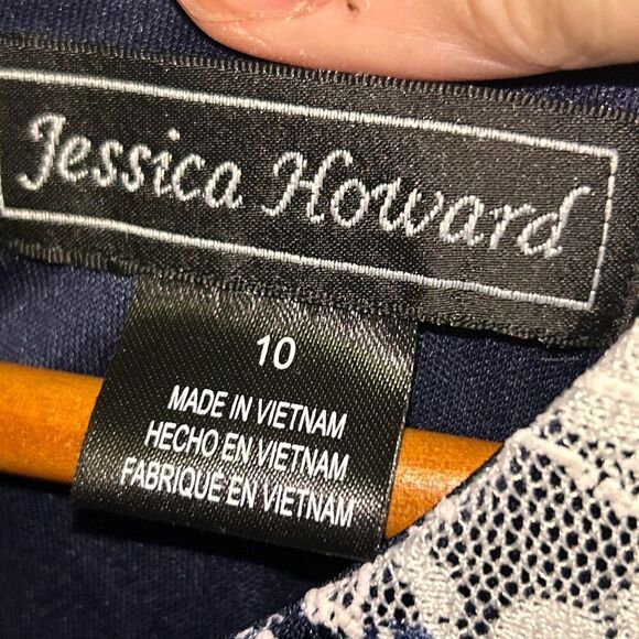 Jessica Howard Floral Dress, Women's Size 10, Navy Blue, Fit & Flare - Picture 4 of 9